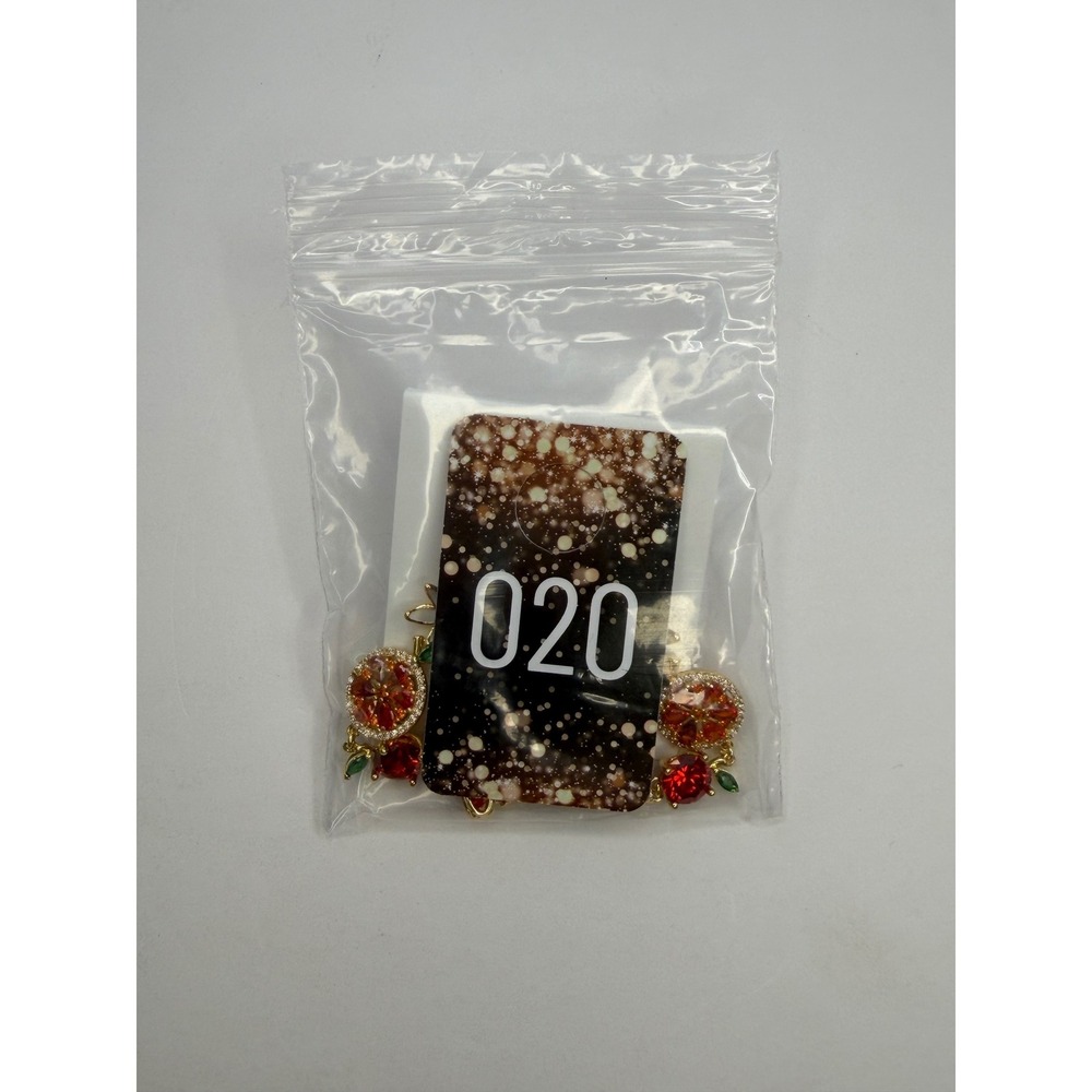 Kate Spade Citrus Fruit Drop Earrings Gold Tone Crystal Orange Flower NWT Boho - Picture 6 of 6